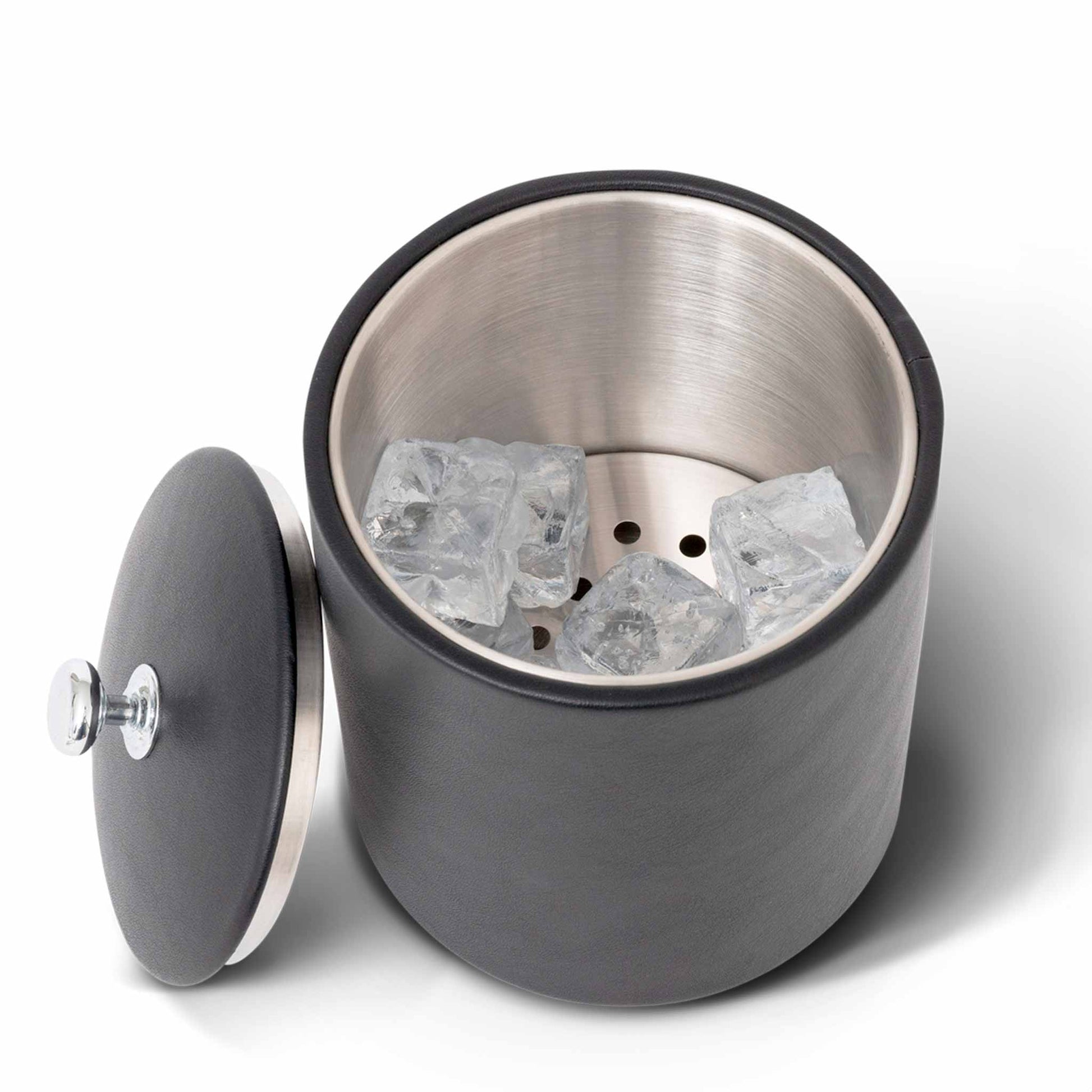 Bentley Pacaya ice bucket, black with ice in it