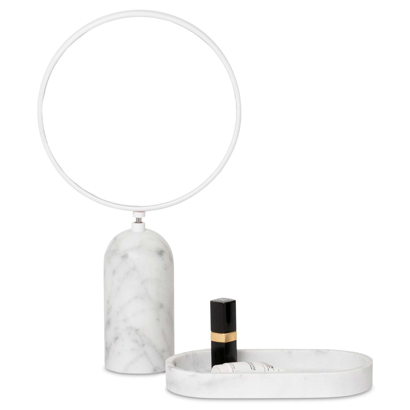 Bentley Parker bathroom mirror in white marble