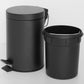 Corby of Windsor matte black pedal bin with insert