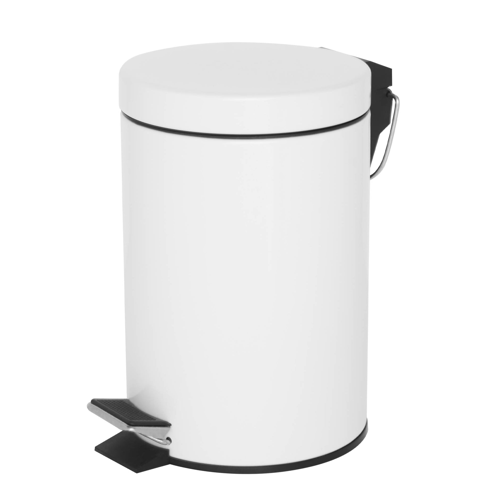 Corby of Windsor 3 litre white pedal bin closed