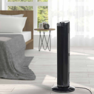 Corby Bremmer black tower fan lifestyle