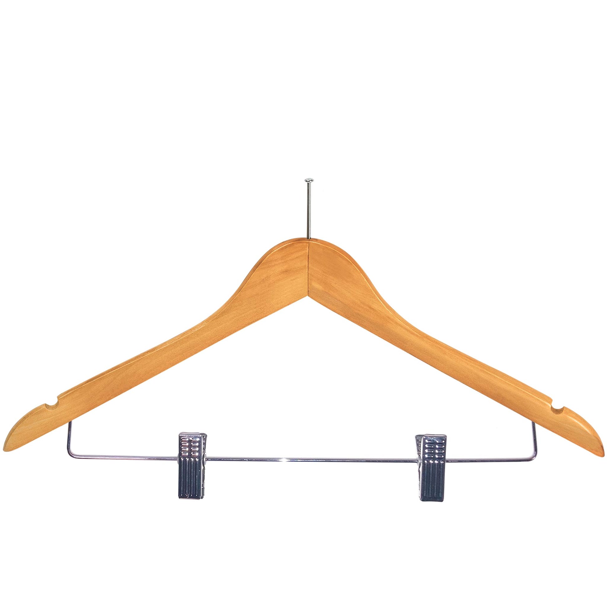 Corby Burlington guest hangers with clips and security pin, light wood