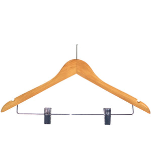 Corby Burlington guest hangers with clips and security pin, light wood