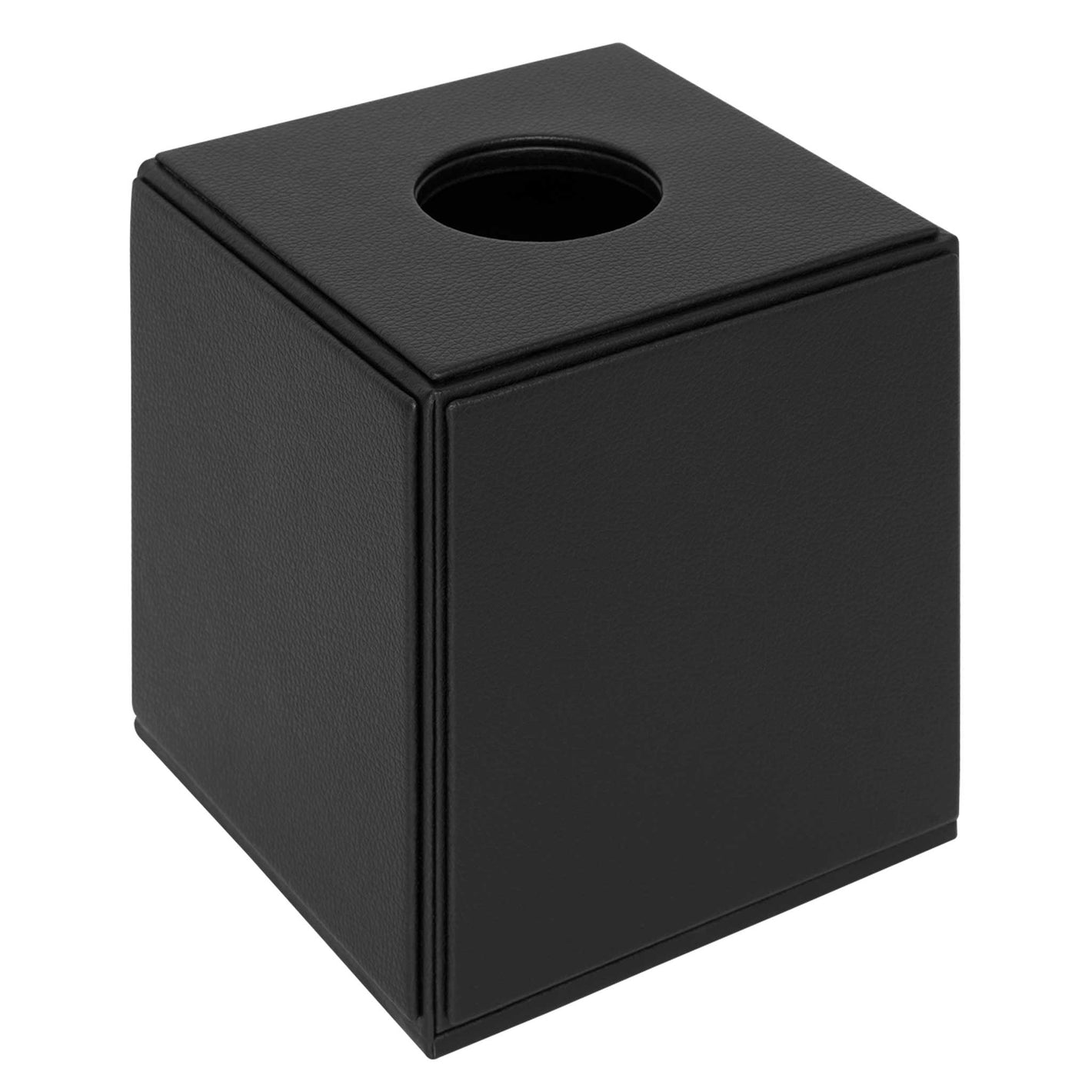 Corby Highland cube leatherette tissue box cover in black for hotels