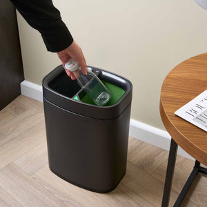 Lifestyle image of black Newport hotel recycling bin