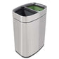 Angled view of stainless steel Newport bin