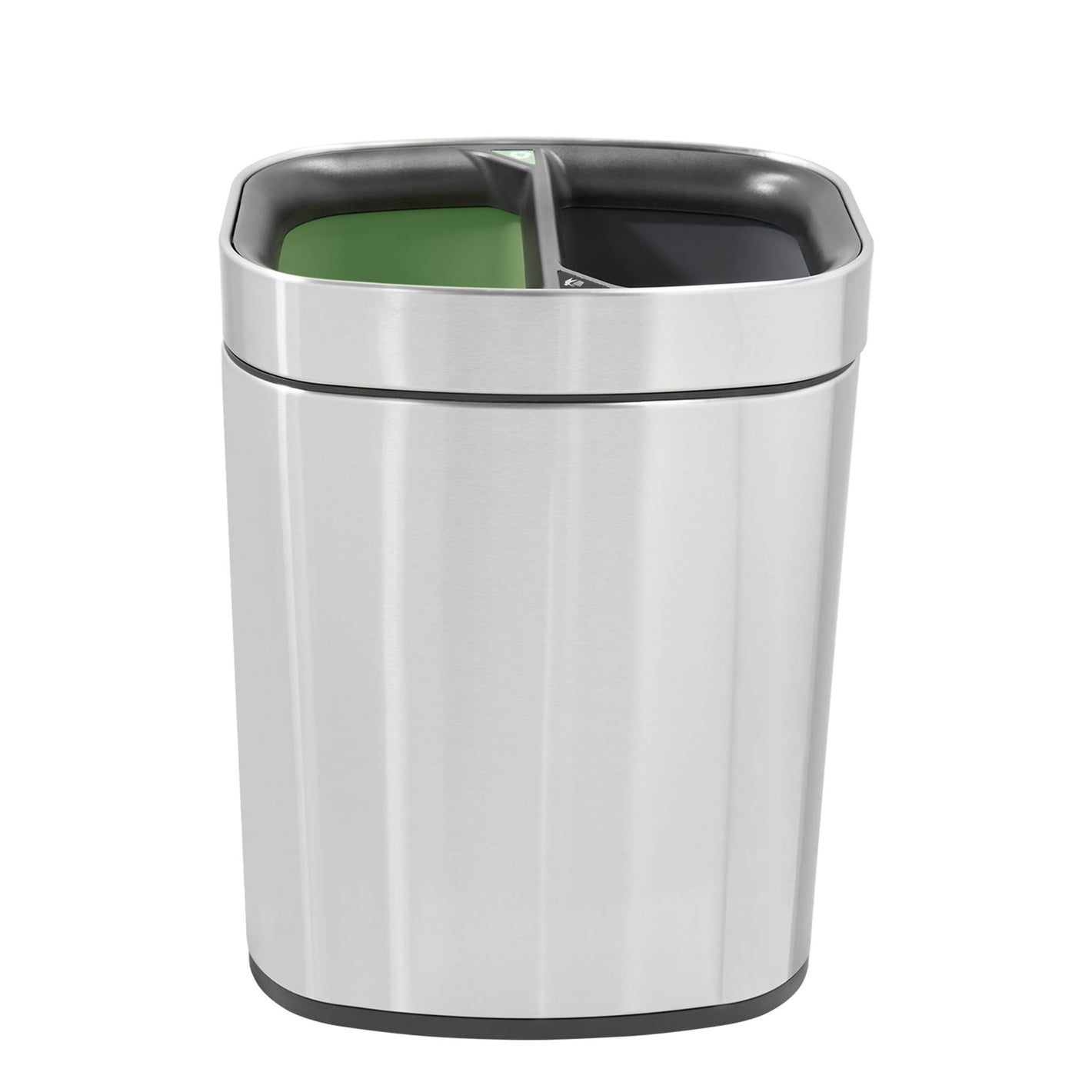 Newport dual recycling bin in stainless steel