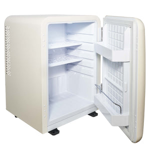 Corby Radley mini bar with door open, cream