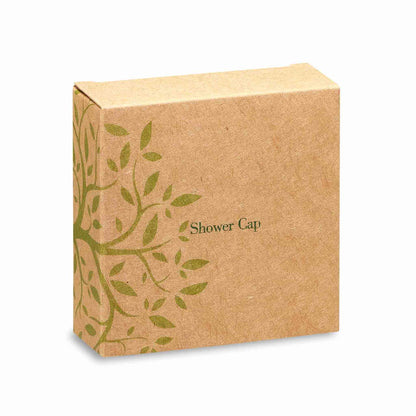 Go green shower cap box, hotel guest amenities