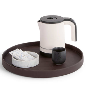 Bentley Maroa brown leatherette tray with kettle