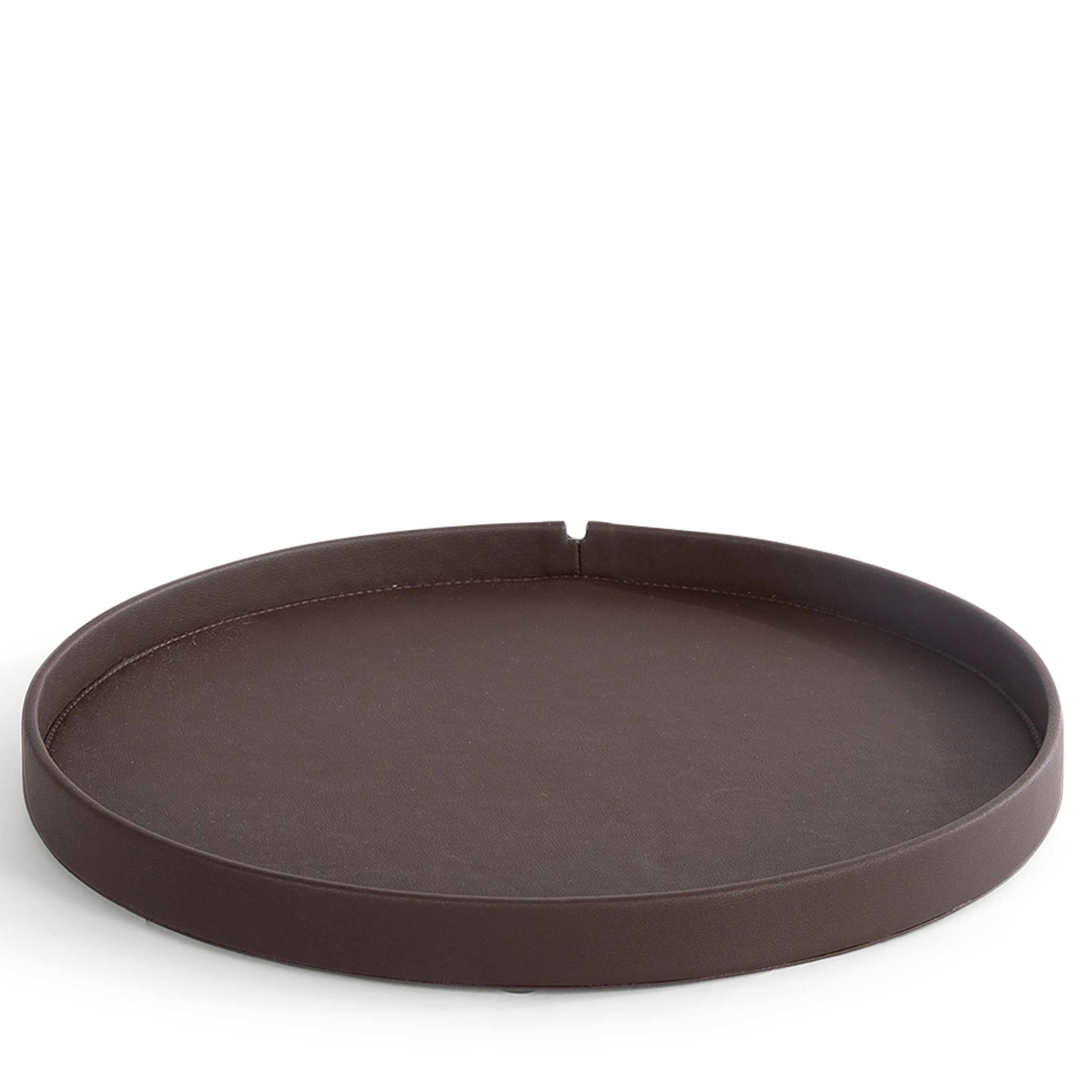 Bentley Maroa brown leatherette circular welcome tray