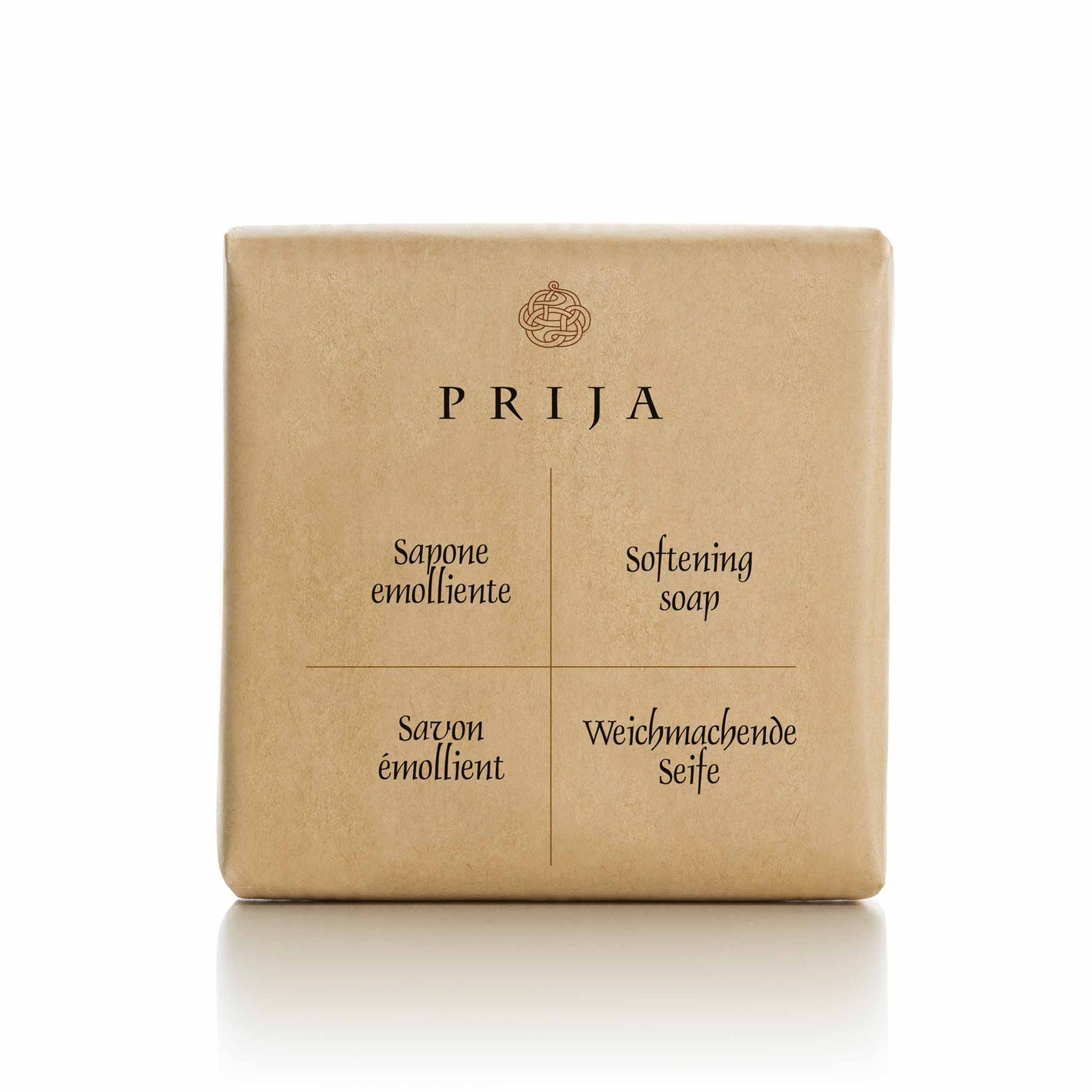 Prija 35 gram vegetable soap bar in brown paper packaging