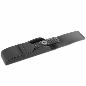 Sindara black leatherette remote control holder with tv remote