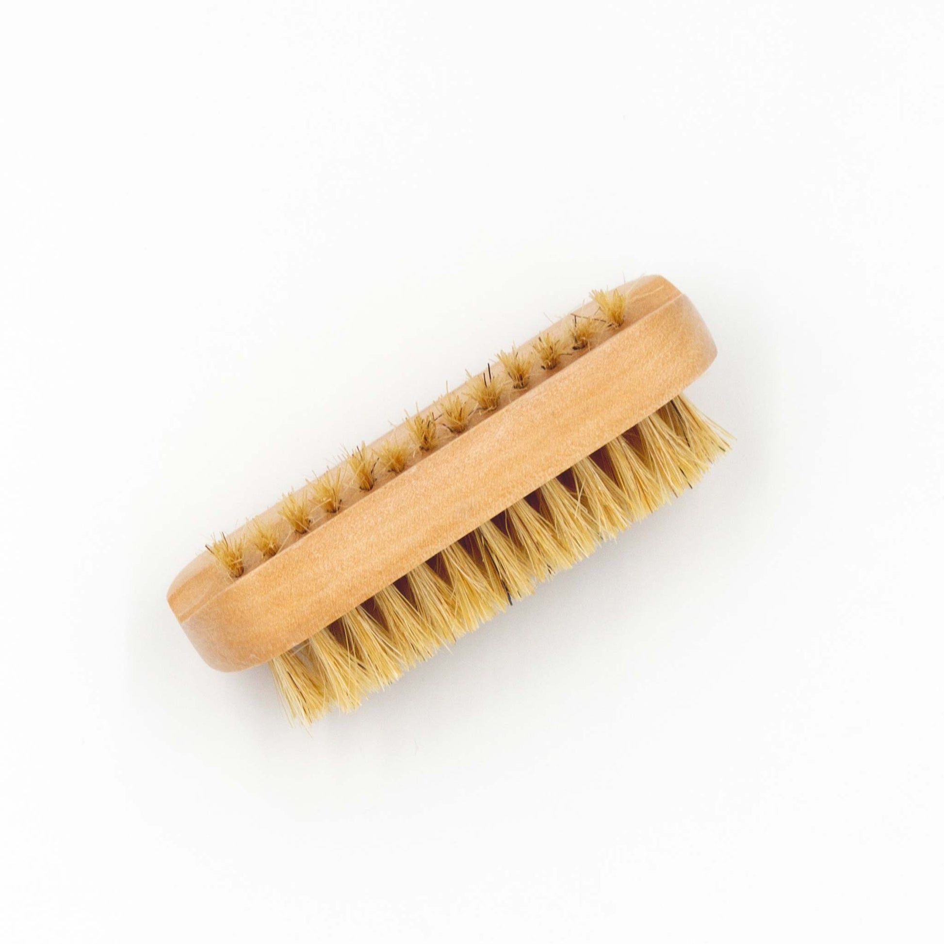 Wooden hotel nail brush with natural bristles